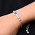 Sterling Silver Single Evil Eye Love Written Bracelet for Girls