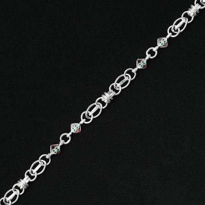 Sleek silver link bracelet designed for men, perfect for adding a touch of sophistication