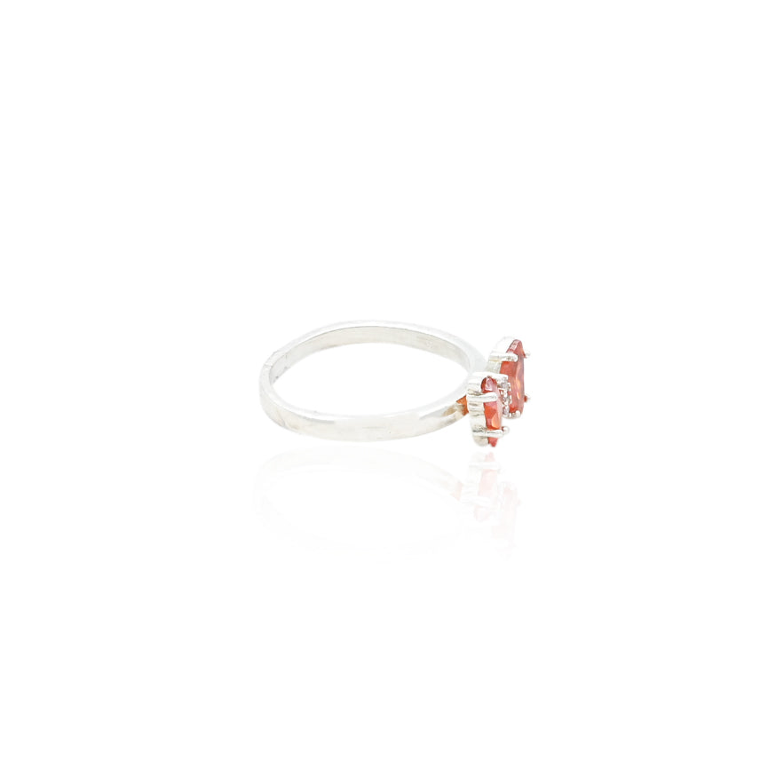 Silver Swing Orange Butterfly Ring