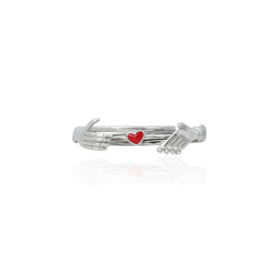 Silver 'All Around Of Love' couple ring, symbolizing eternal love with a timeless design.