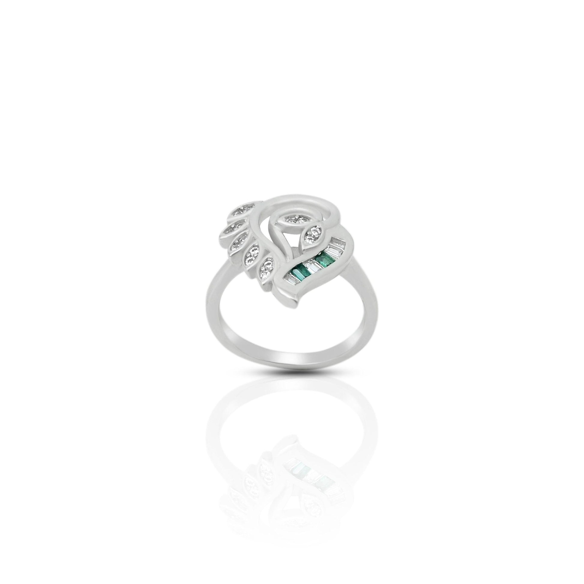 Elegant Sterling Silver Ring for Girls Featuring 'Glittering Leaves' Design