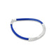 Stylish silver bracelet for girls with a classical pattern and blue details