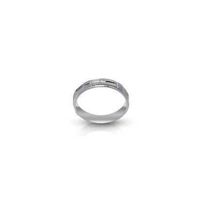 Sterling silver ring for women with a classy dual stripe pattern, combining simplicity and elegance.