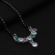 Sterling Silver Bow Shape Purple and Green Gemstone Mangalsutra