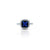 Sterling Silver Square Synthetic Blue Sapphire Ring for Girls