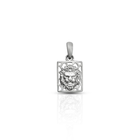 Sterling silver pendant featuring an antique lion face design