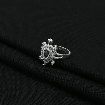 Stylish silver ring showcasing a tortoise shape for a playful and meaningful design.