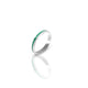 Sterling Silver Trendy Sleek Green Stripe RIng for Girls