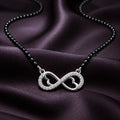 Infinity Love Black Beads Silver Mangalsutra