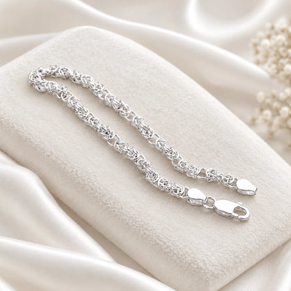 Expensive Braided Mens Silver Chain Bracelet