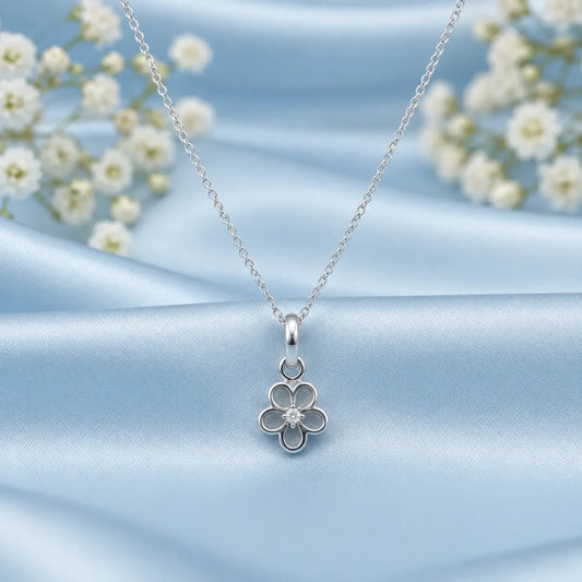 Floral Design Silver Pendant Charm