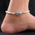 Silver Center Flower and Silver Beads Design Anklet for Girls