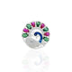 Silver "Divine Love of Krishna " Colorful Peacock Ring