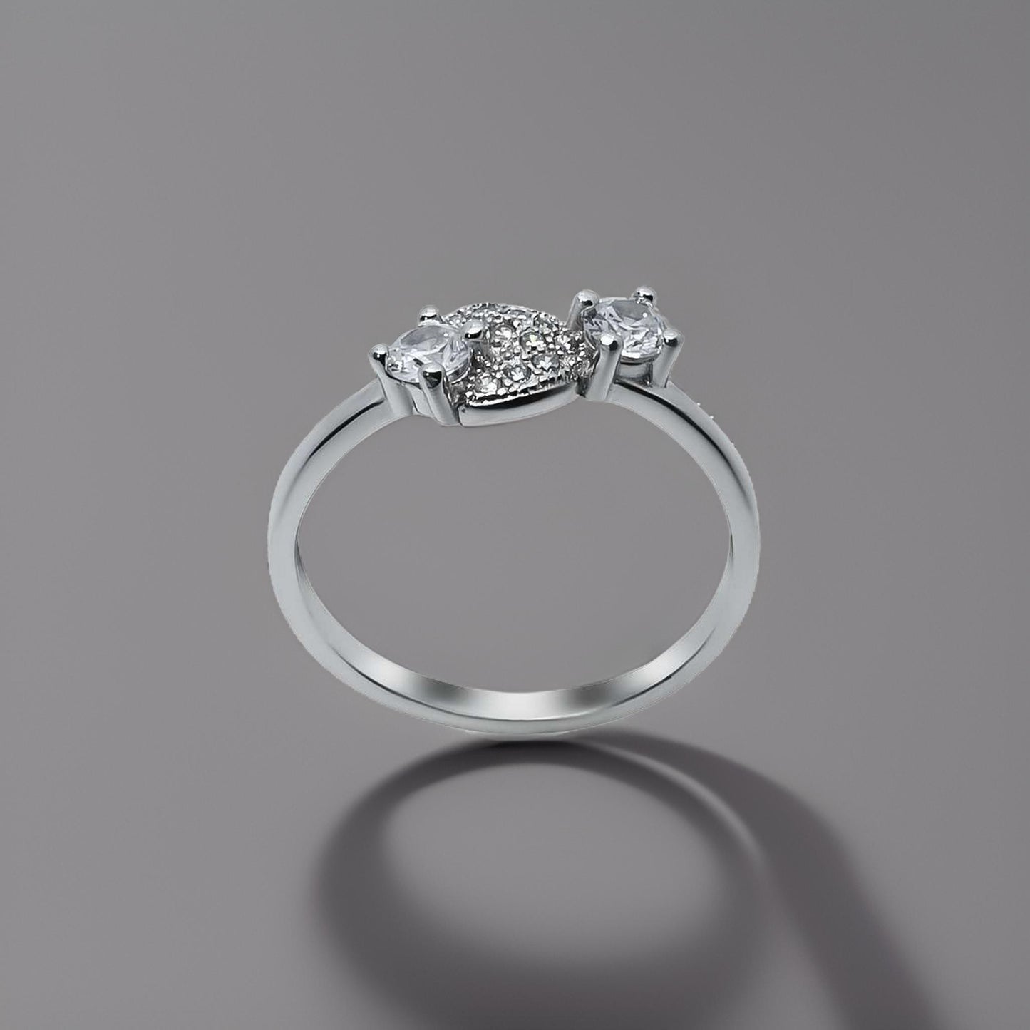 Sterling silver ring featuring elegant CZ stone design.