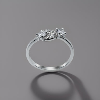 Sterling silver ring featuring elegant CZ stone design.