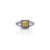 925 Silver Golden Yellow Gem Halo-Style Ring for Girls