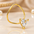 Beautiful Gold Polish White Gem Triangular Nosepin
