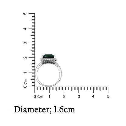 Trendy sterling silver ring showcasing a triangular synthetic green emerald, designed for her