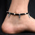 Oxidized Silver "Boy Charms" Black Thread Anklet for Her