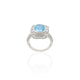 Silver Shiny Sky Blue Soft Stone Ring