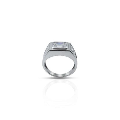 Charming sterling silver square ring with a distinctive design, perfect for girls.