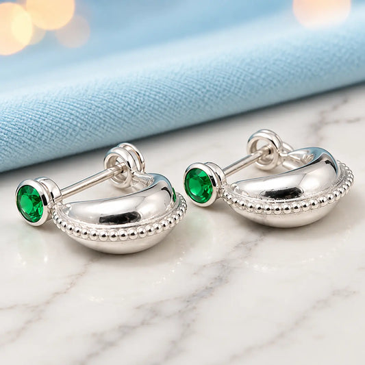 Handcrafted Silver Bali Stud Earrings for Boys