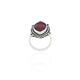 Silver Dark Red Gemstone Ring