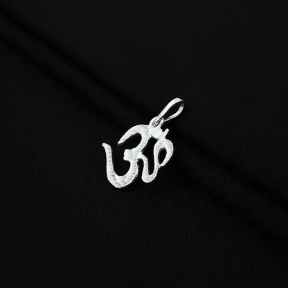 Charming silver pendant showcasing the sacred Om symbol for boys