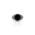 Sterling Silver Black Resin Round Signet Ring for Boys