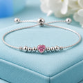 Adjustable Pure Silver Heart Love Bracelet for Women