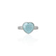 Silver Sky Blue Heart Gemstone Girls Ring