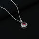 Silver Center Pink Gem Stone with Round Shape Pendant for Girls