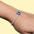 Silver Center Round Shape Blue Evil Eye Bracelet for Boys