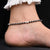 Sterling Silver and Black Beads Anklet for Girls