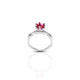 Sterling Silver Blood Red Gemstone Ring for Girls