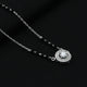 Sterling Silver Center Big CZ Stone Pendant with Chain