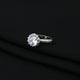 Sterling Silver Halo-Style Cubic Zirconia Women's Ring