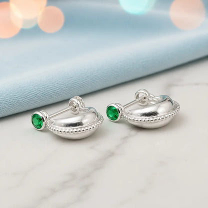 Handcrafted Silver Bali Stud Earrings for Boys