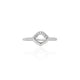 Silver White Minimal Gem Girls Ring