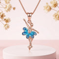 Silver Rose Gold Chain Pendant with Dancing Girl Design