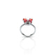 Sterling Silver Red Butterfly Cut Gemstone Ring for Girls