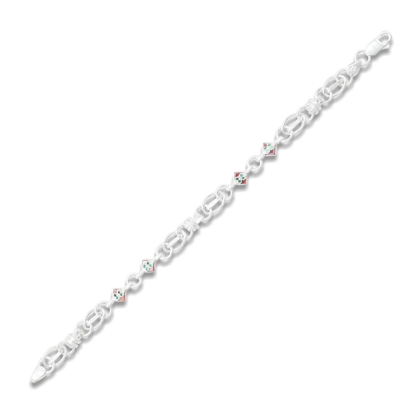 Elegant silver link bracelet for men, featuring a refined and polished finish.