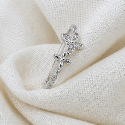 Butterfly Twin Silver Ring