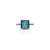 Sterling Silver Square Cut Sky-Blue Gemstone Ring for Her