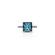 Sterling Silver Square Cut Sky-Blue Gemstone Ring for Her