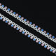 Charming silver anklet showcasing pink and blue beads for a chic and feminine appeal