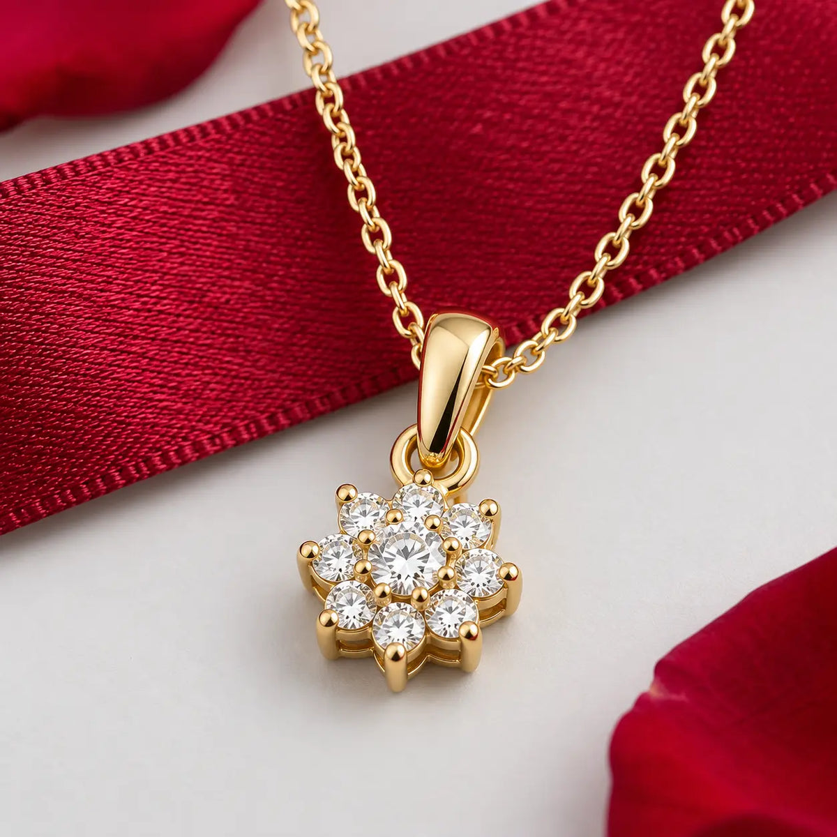 Sun Bloom Gold Pendant Necklace for Women