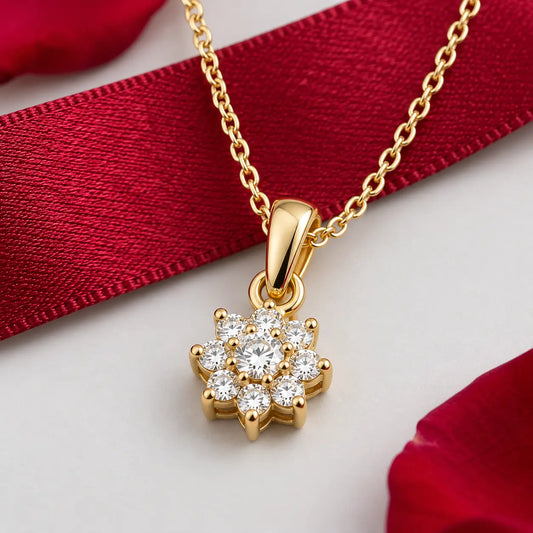 Sun Bloom Gold Pendant Necklace for Women