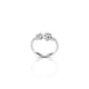 Sterling Silver Dual Stars Solitaire Cubic Zirconia Ring