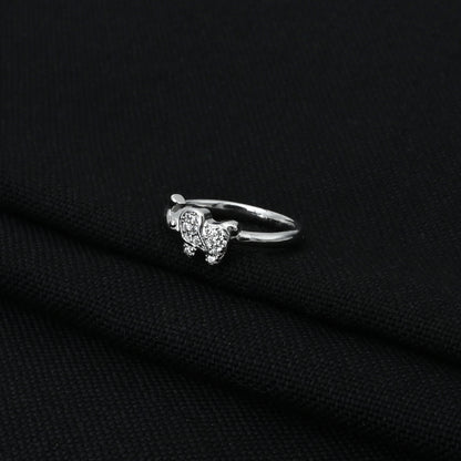 Stylish silver ring for babies, showcasing a classic elephant design for a timeless and adorable look.